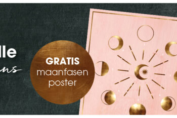 Cadeau: Happinez Maan poster met 8 maanfasen